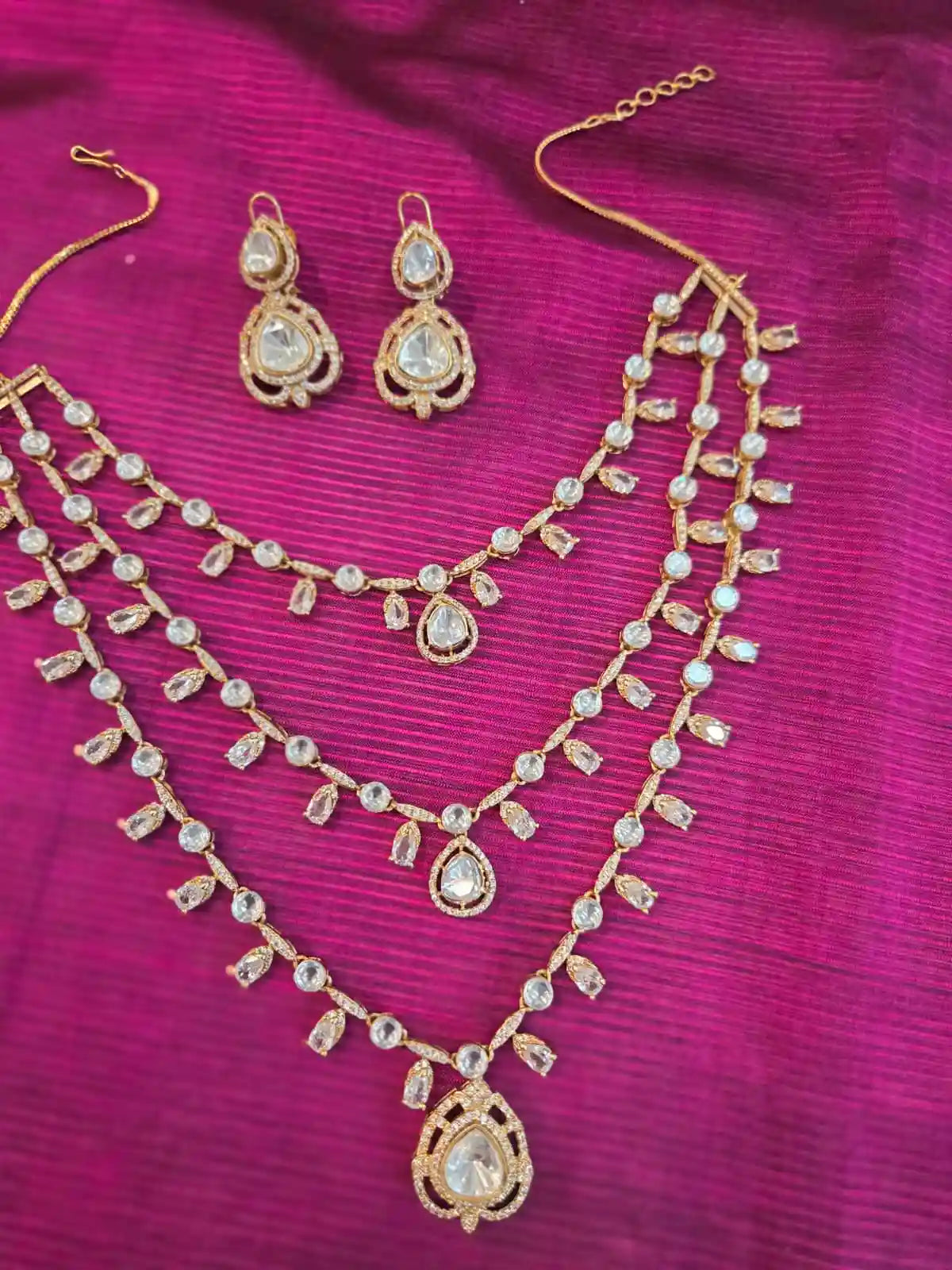 Three-Line Moissanite Haaram